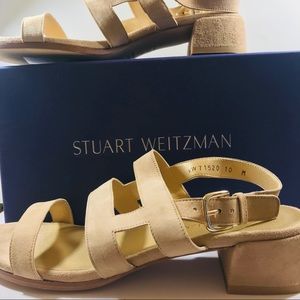 Stuart Weitzman Barrio Sandals Cashew Suede New!